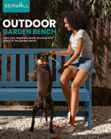 SERWALL Outdoor Bench, HDPE Outdoor Benches Weatherproof, 2-Person Garden Bench with 660 lbs Weight Capacity - Photo 7