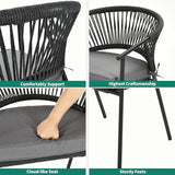 YITAHOME Outdoor Dining Chair Set of 6, Rope Woven Design Stackable Chairs, Indoor-Outdoor Armchair Seating for Patio - Photo 7