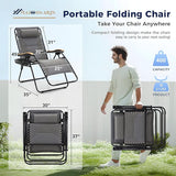 MAISON ARTS Oversized XXL Padded Zero Gravity Chair Set of 2, 30" Wide Seat Foldable Patio Recliner - Photo 2