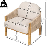 Christopher Knight Home Grotta Acacia Wood Patio Accent Chair Set of 2, Wooden Lounge Chair Outdoor - Photo 2