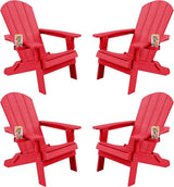 YEFU Adirondack Chair, Foldable Oversized Plastic Adirondack Chair Set of 4 with Cup Holder - Photo 1