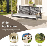 RELAX4LIFE 2-Seater Outdoor Porch Swing - PE Wicker Porch Loveseat Swing with 118” Hanging Ropes - Photo 8