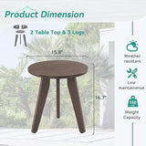 Outdoor Side Table, HDPS Outdoor Table, Small Round Side Table Weather-Resistant, Outdoor Side Tables for Patio, Porch - Photo 3