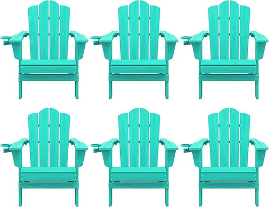 KINGYES Folding HDPE Adirondack Chairs
