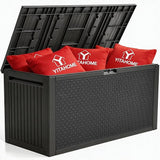 YITAHOME 90 Gallon Large Outdoor Deck Box, Lockable Waterproof Resin Storage Box with Handles - Photo 1