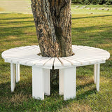 Outdoor Courtyard Bench Wooden Curved Benches Round Park Bench Outdoor Furniture - Photo 1