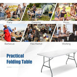 S AFSTAR 6FT Plastic Folding Tables, Indoor Outdoor Heavy Duty Camping Table with Carry Handle, 330 LBS Load Capacity - Photo 9