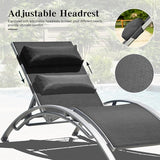 Domi Pool Lounge Chairs Set of 3, Outdoor Chaise Lounge with Side Table - Photo 7
