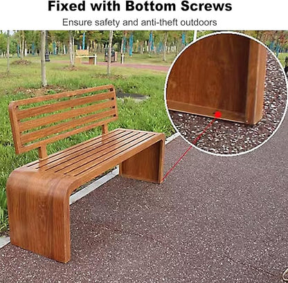 Metal Garden Benches for Outdoors, Multiperson Outdoor Benches Weatherproof, Slatted Design with Backrest for Garden, Balcony, Porch, Park(Yellow,150x40x80 cm/59x16x31 in)