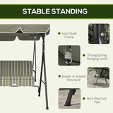 Outsunny 3-Seat Outdoor Patio Swing Chair with Removable Cushion, Steel Frame Stand and Adjustable Tilt Canopy for Patio - Photo 3