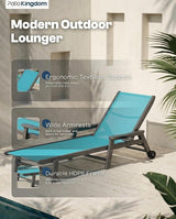 Patio Chaise Lounge Chair with Wheels & Cup Holder - Photo 4