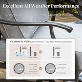 Metal Patio Sofa with 5.75" Extra Thick Waterproof Cushion - Photo 7