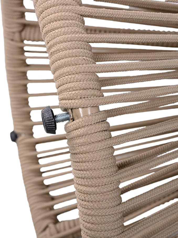 Christopher Knight Home Nara Acacia Wood Outdoor Side Table Set of 2, Hourglass Shaped with Metal Frame+Woven Rope, Outdoor End Table, Garden Plant Stand Indoor, No Assembly Needed, Beige+Light Teak