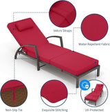 GarveeLife 2-Piece Rattan Patio Folding Chaise Lounge - Photo 5