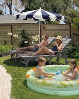 YEFU Lounge Chair Outdoor Set of 4: Outdoor Chaise Lounge with 5-Level Adjustable Backrest, Cup Holders & Wheels - Photo 2