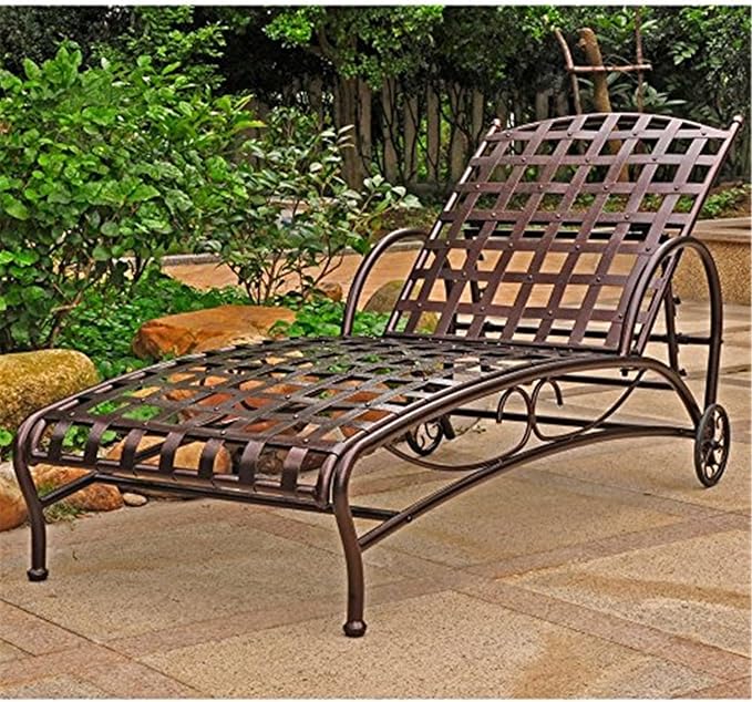 Iron Bronze Multi-Position Patio Chaise Lounger
