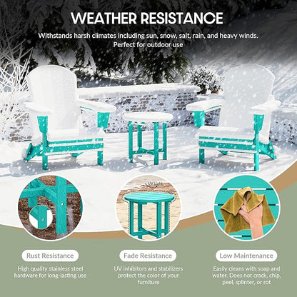 WestinTrends Dylan Adirondack Round Outdoor Side Table, Turquoise