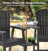 PASAMIC Tall Adirondack Chairs Set of 4, All-Weather HDPE Patio Chairs with Double Connecting Trays - Photo 3