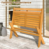 Tangkula Foldable Acacia Wood Outdoor Bench, 2-Person Patio Garden Bench with 800 lbs Capacity - Photo 6