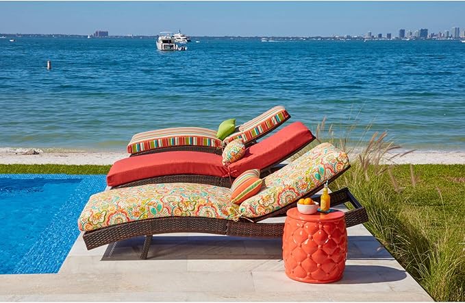 BrylaneHome 84" Outdoor Chaise Lounge Cushion - Carolina - Photo 3