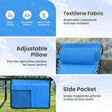 2 Pack Folding Chaise Lounge Chair 5-Position Adjustable Outdoor Recliner 400LB Capacity Portable Patio Camping Beach - Photo 9
