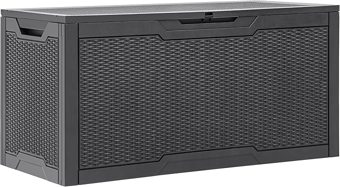 YITAHOME 100 Gallon Large Resin Deck Box Outdoor Storage Boxes for Patio Furniture, Outdoor Cushions - Photo 7