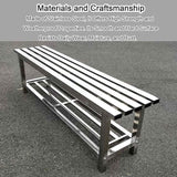 Outdoor Bench 304 Stainless Steel Metal, Garden Bench with Storage Shelf for 2-3 Person Seat 1102Ib High Capacity - Photo 3