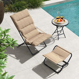 Abba Patio Heavy-Duty Outdoor Chaise Lounge Chair, Reclining Folding Camping Chair with Removable Footrest - Photo 2
