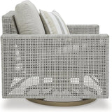 Signature Design by Ashley Seton Creek Casual Outdoor Weather Resistant Swivel Lounge Chair with Removable Cushion, Gray - Photo 5