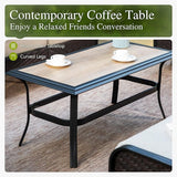 Sophia & William Metal Patio Furniture Set, 7 Seats Outdoor Conversation Set with 3-Seater Sofa, 2 Swivel Chairs - Photo 6