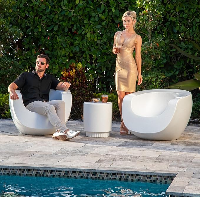 Tenjam Moon Chair in Pool Lounge Chairs for Sun Shelf Set of Two - Photo 4
