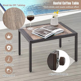 Tangkula 3 Piece Patio Chaise Lounge Set, Aluminum Patio Recliner with Coffee Table, 6-Level Backrest Adjustment - Photo 8