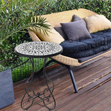 VCUTEKA Outdoor Side Table Mosaic Patio Table Accent Tables Mosaic Tile Top Metal Frame Small End Tables Porch Beach - Photo 7