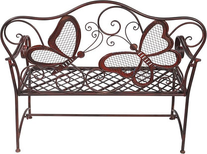 Alpine Corporation 45" x 23" Outdoor 2-Person Butterfly Garden Bench
