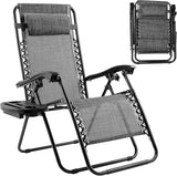 TLSUNNY Zero Gravity Chair Set of 2, Outdoor Folding Lounge W/Detachable Headrest & Holder Tray - Photo 8