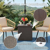 Outdoor Patio Table with Umbrella Hole, Umbrella Side Table Base Stand - Photo 3