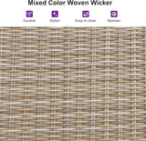 PURPLE LEAF Outdoor Chaise Lounge Chair Set of 2 Patio Pool Lounger Wicker Chairs with Wooden Armrest Sunbathing - Photo 3