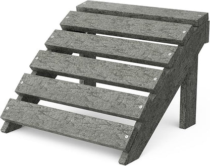 Wildridge Classic Footrest, Dark Gray - Outdoor Weather Resistant HDPE Ottoman for Adirondack Chair