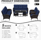 Joyside Wicker Patio Furniture Set, 7 Piece Outdoor Furniture Set with Thickened Cushions, High Back, Deep Seating - Photo 2