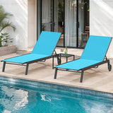 DWVO Outdoor Chaise Lounge Set, 2 Patio Chaise Lounge Chairs with Side Table - Photo 1