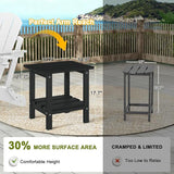 Outdoor Side Table Set of 2 - HDPE Small End Table - Patio Side Tables Square for Backyard Pool Porch Balcony - Indoor - Photo 2