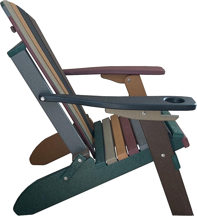 Furniture Barn USA Poly Folding Adirondack Chair, Striped Earth Tone