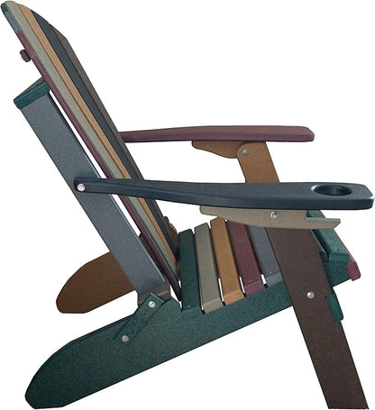 Furniture Barn USA Poly Folding Adirondack Chair, Striped Earth Tone