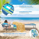 GYMAX Tanning Chair, Folding Lounger with Face/Arm Holes, Carry Handles & Side Pocket - Photo 5