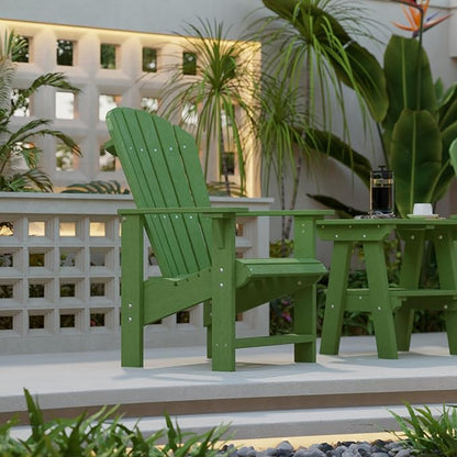 Wildridge Heritage Upright Adirondack Chair, Lime Green - Outdoor All-Weather Poly Furniture for Patio, Deck, Yard