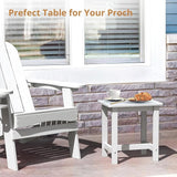 LUE BONA Outdoor Side Table, HDPS Small Outdoor Adirondack Side Tables, Outside End Table for Patio, Porch, Deck - Photo 2