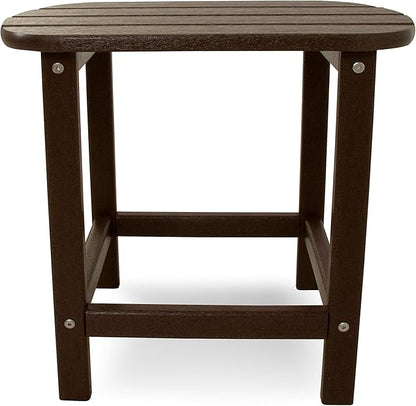 Polywood Classic Adirondack Chair, Mahogany and South Beach 18" Side Table 2-Piece Outdoor Furniture Set