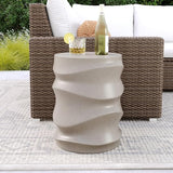 COSIEST Outdoor Side Table, 18''H Patio Concrete Side Accent Table - Photo 6