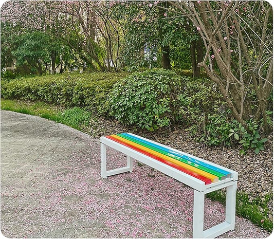 Wooden Patio Garden Bench Metal, Outdoor Park Benches for Outside, Waterproof Metal Garden Bench for Porch, Yard, Lawn, Balcony(Green,100cm/39in)