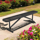 6 FT Park Bench-Outdoor Steel Flat Bench, Metal Backless Benches for Outside - Photo 1